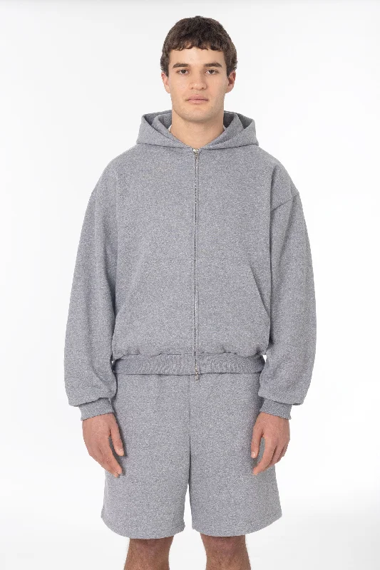 TRF10 - 12 oz. Tri-Blend Gabardine Fleece Double Pull Zip Hoodie Hoodie with Set-In Sleeves Structured Classic