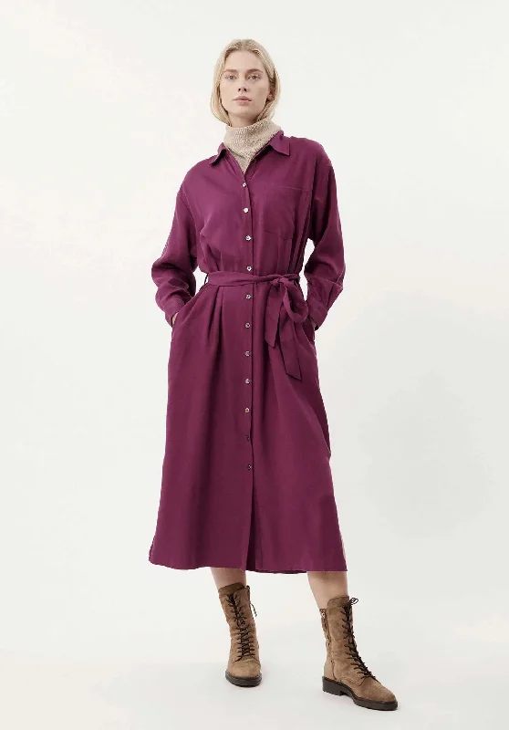 Dress F12411 Adenisse Aubergine empire Waist empire