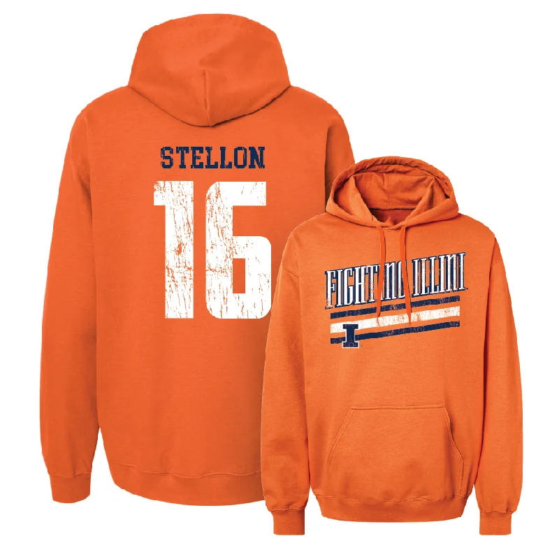 Orange Slant Hoodie  - Ashley Stellon Hoodie with Lace Feminine Delicate