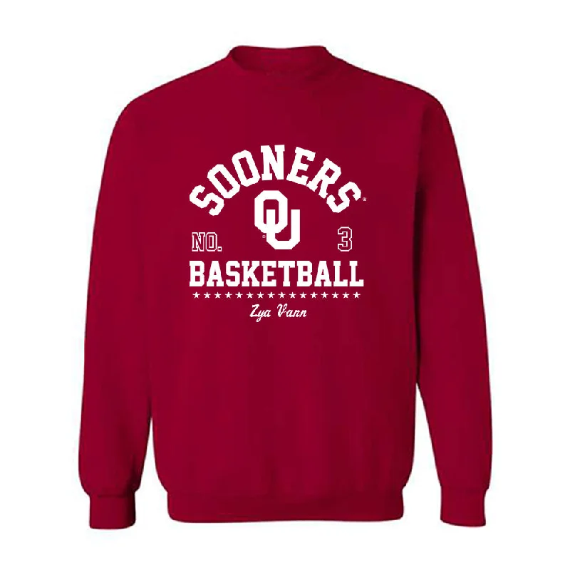 Oklahoma - NCAA Women's Basketball : Zya Vann - Classic Fashion Shersey Crewneck Sweatshirt Hoodie with Hem Fringe Bohemian Relaxed