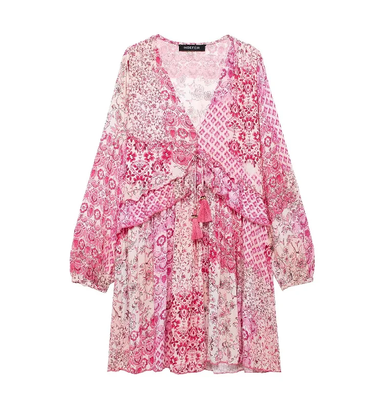 Znbbw New Quilt Printed Loose Mini Dress 5029151 Classic Solid Mini Dress