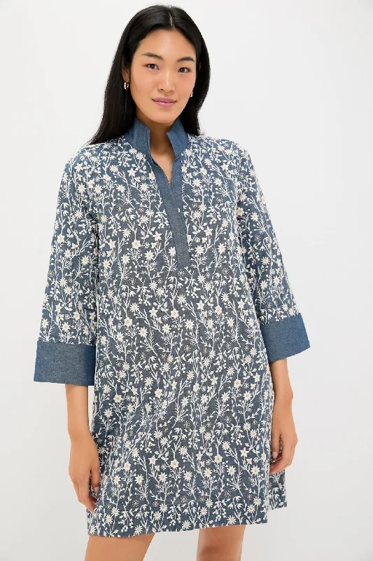 Embroidered Chambray Wildflower Meadows Megan Dress Tunics Floral girly