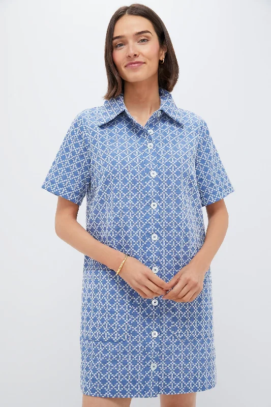Denim Embroidered Lacie Dress Tunics Stylish elegant