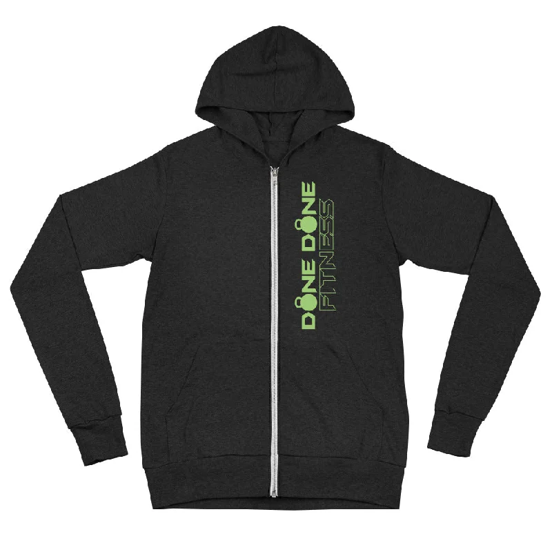 Logo Black Unisex zip hoodie Hoodie with Ribbed Neckline Snug Warm