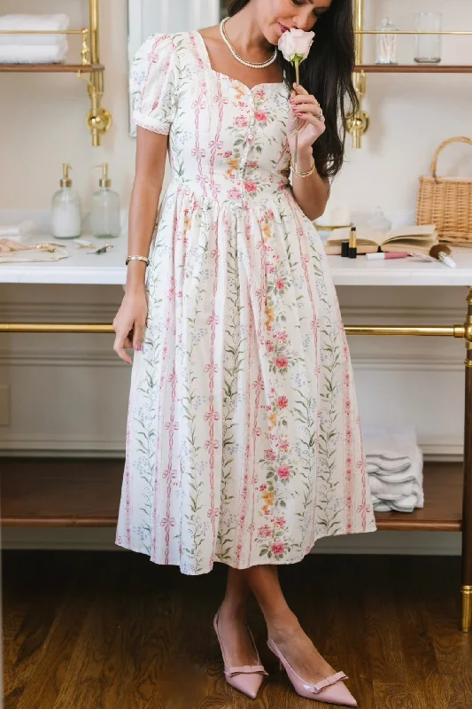 Maybelle Dress in Floral Stripes Tunics Mesh breathable