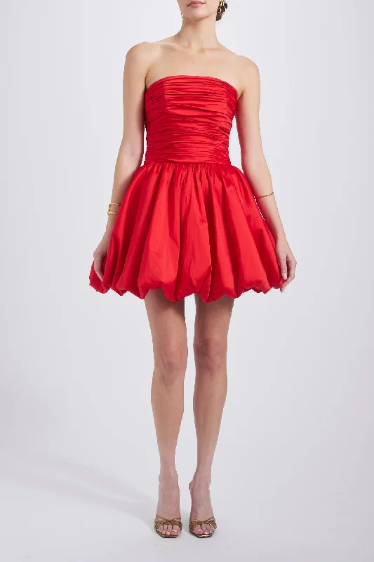 Taffeta Mini Dress Fashionable Lace-Trim Mini Dress
