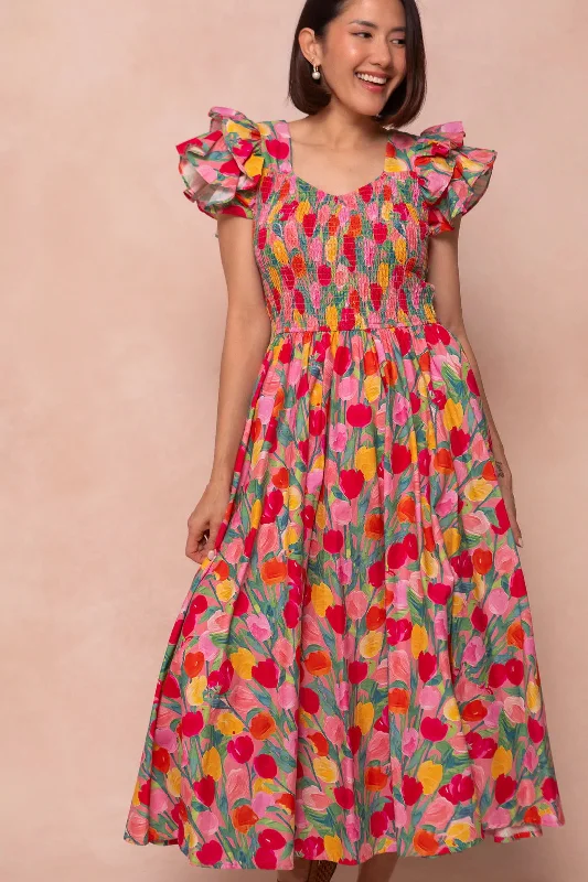 Hattie Dress in Tulips Tunics Cozy comfortable