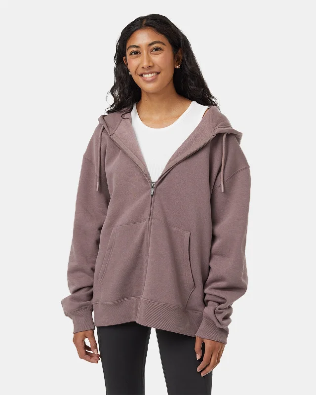 TreeFleece Oversized Zip Hoodie Hoodie with Metallic Shiny Futuristic