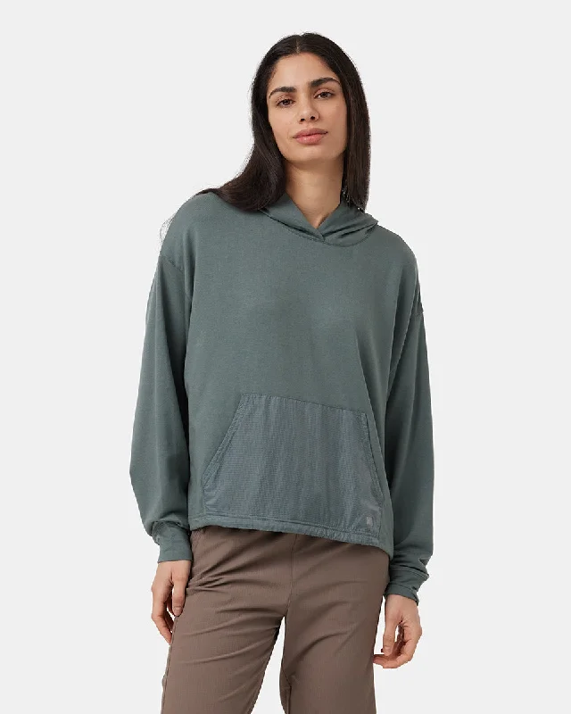 SoftTerry Light Bungie Cord Hoodie Hoodie with Side Slits Relaxed Casual