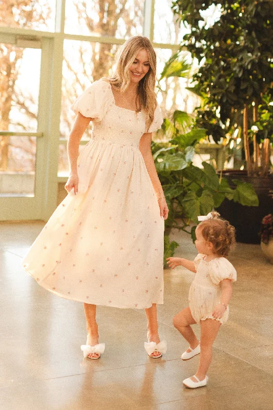 Serendipity Dress in Cream Floral Tunics Satin smooth