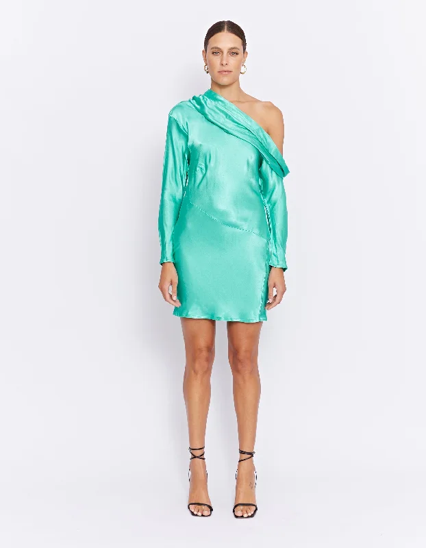 YAZMIN MINI DRESS | GREEN Cozy Wraparound Mini Dress
