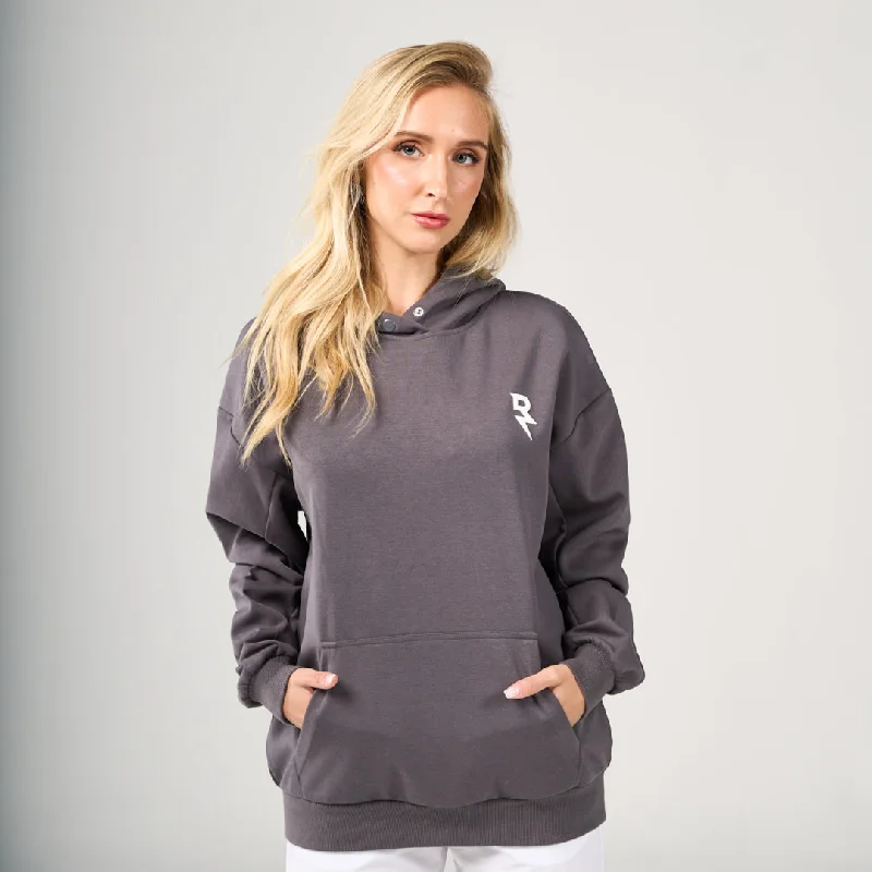 The Impossible Oversized Hoodie - Grey Hoodie with Crew Neck Simple Timeless