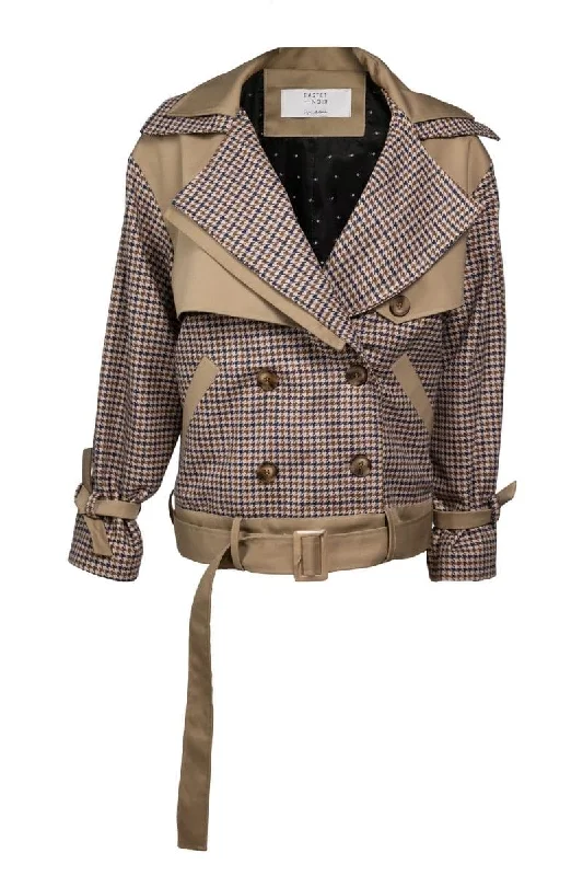 THE MOLLY DOUBLE LAYER JACKET Denim Fabric Leather Fabric Suede Fabric