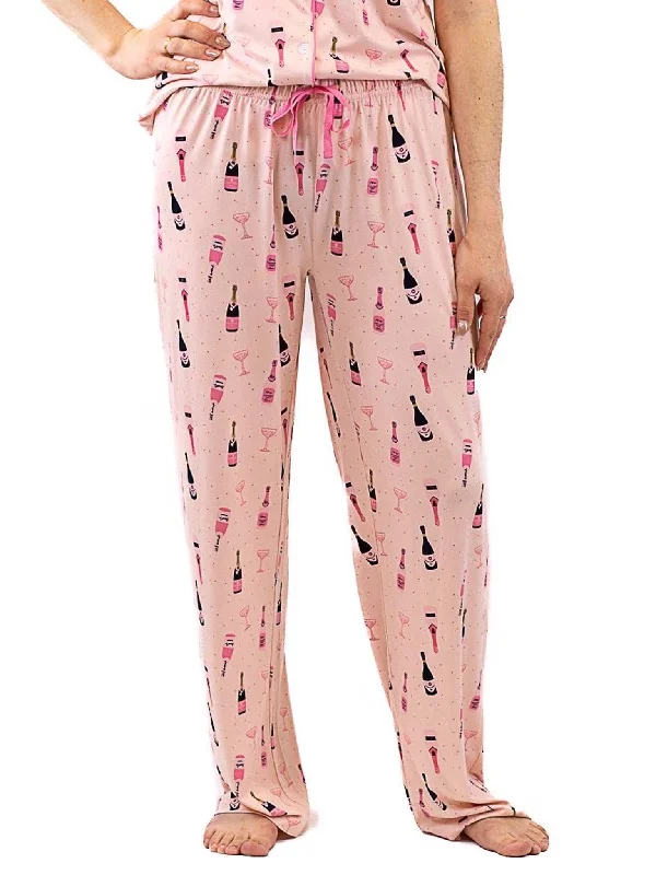 Champagne Bubbles Sleep Pants Comfy High-Waist Jeans