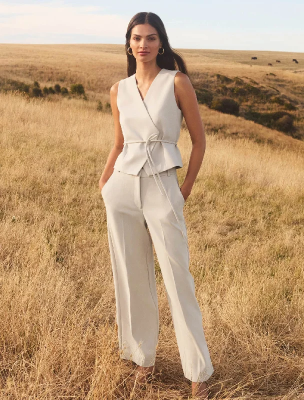 Cari Straight Leg Pants Warm Wool Trousers