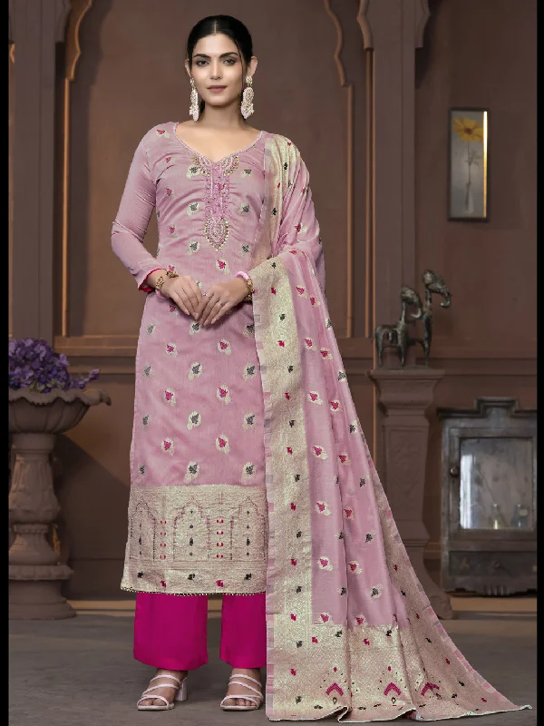 Pink Party Wear Readymade Pant Suit With Wevon Designer Hand Work Trendy Velvet Pants