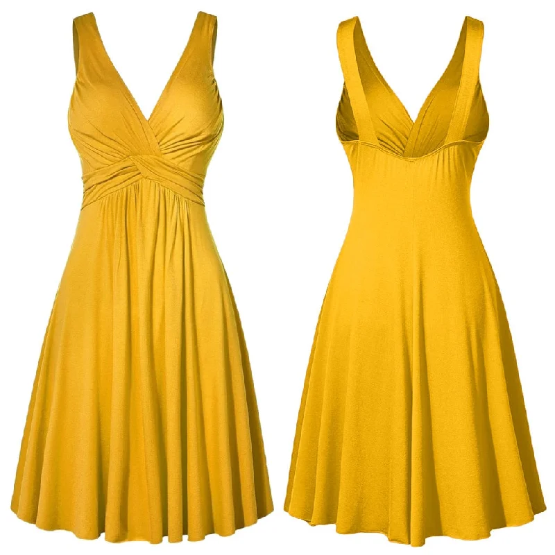 Dresses oversized V-neck Retro Vestidos Pleated Slim Flare Skirt Dresse A-line Solid Color Sling Vintage Cocktail Party Dress Square Neckline Feminine