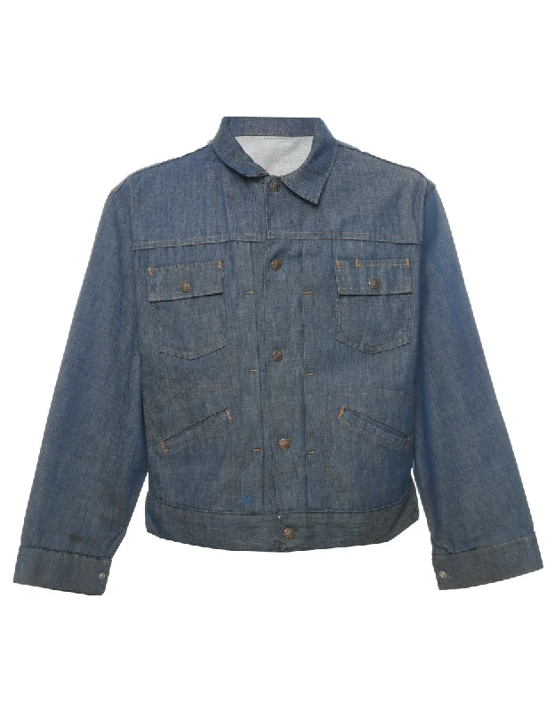 Indigo Denim Jacket - M Nylon Fabric Polyester Fabric Spandex Fabric