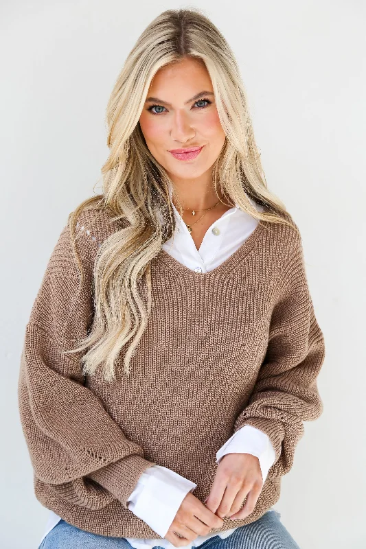 FINAL SALE - Adored Effect Beige Oversized Sweater Boxy Sweater Fitted Sweater A-Line