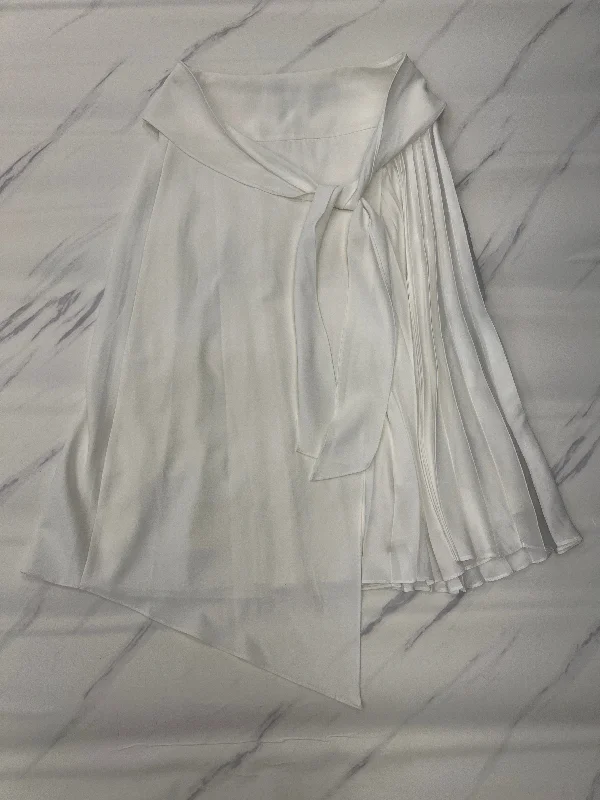 Skirt Designer By Alice + Olivia In White, Size: 4 leather skirt modern
