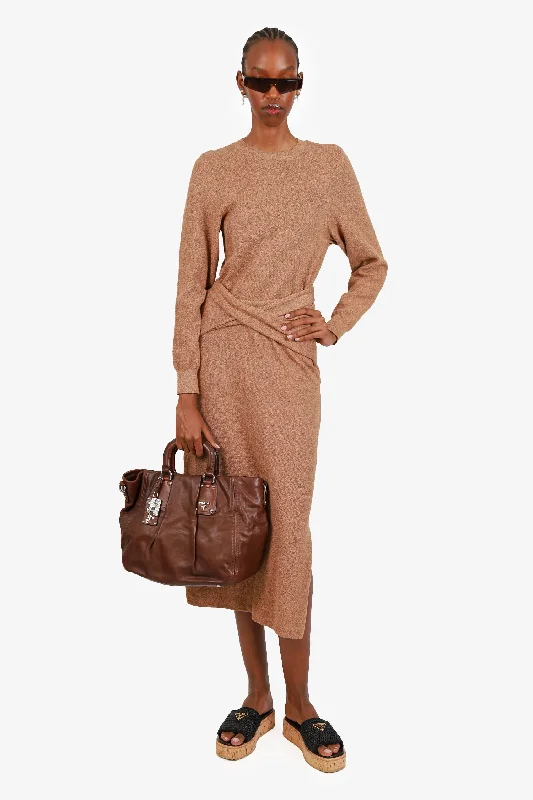 Rag & Bone Long-Sleeve Tie Waist Sweater Dress Size S Solid Color Striped Floral Print