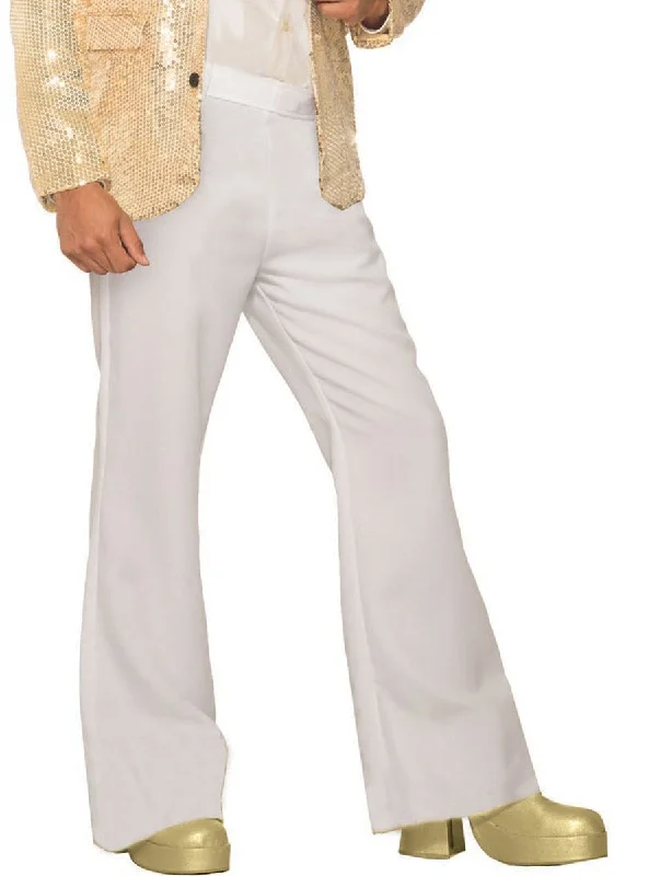 Disco Mens White Flared 1970s Costume Pants Stylish Harem Pants