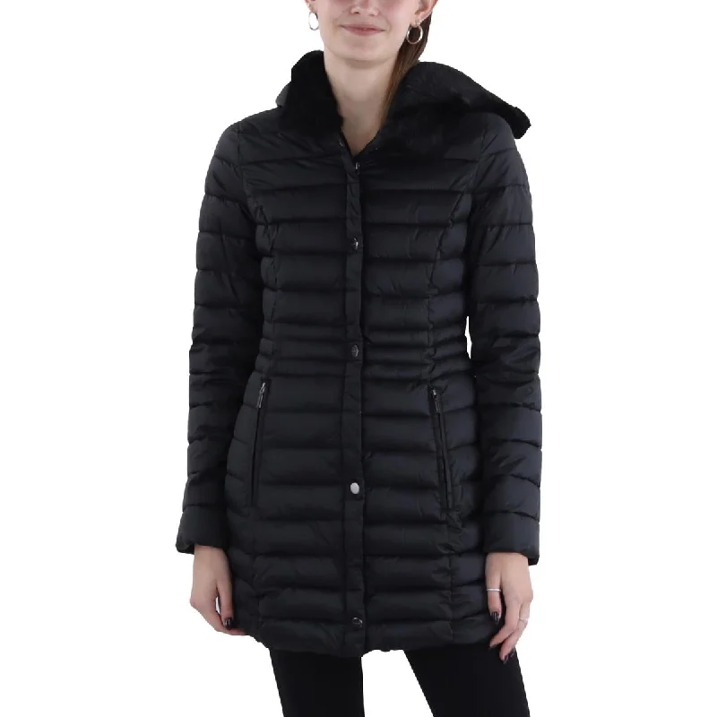 Laundry by Shelli Segal Womens Hooded Long Puffer Jacket Wool Fabric Cashmere Fabric Tweed Fabric Laundry by Shelli Segal Womens Hooded Long Puffer Jacket Wool Fabric Cashmere Fabric Tweed Fabric