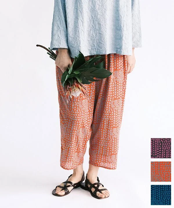 Mural Pattern Bicolor Printed Rough Pants 25S485 [Expected to arrive in June]. Stylish Harem Pants