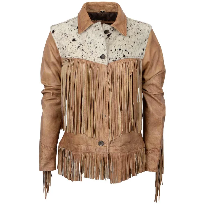 STS Ranchwear Women's Frontier Cowhide Jacket Denim Fabric Leather Fabric Suede Fabric