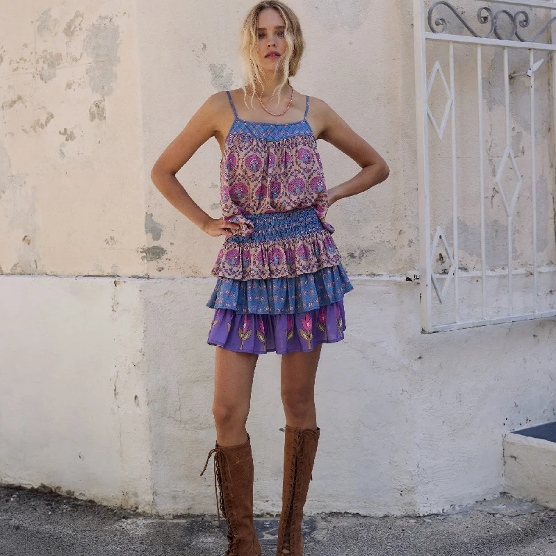 Château Ruffle Skirt leather skirt durable