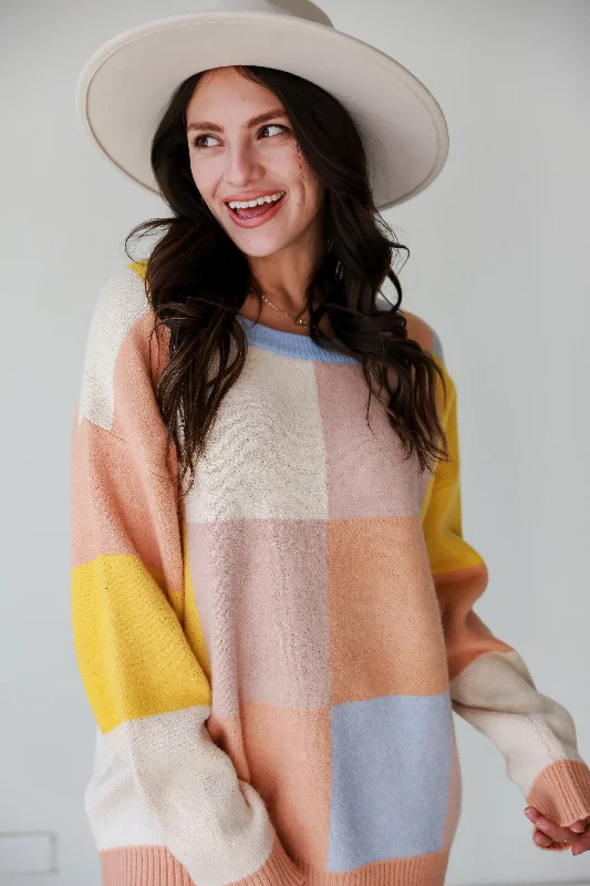 In Good Company Color Block Oversized Sweater Sweater Knitwear Pullover