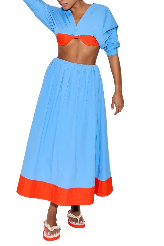 Shirred Skirt leather skirt sleek