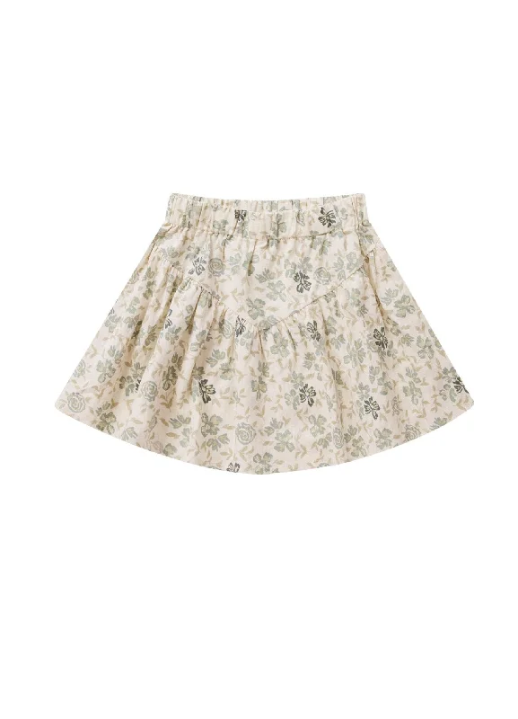 The Sparrow Skirt by Rylee + Cru - Blue Floral - KIDS leather skirt sleek