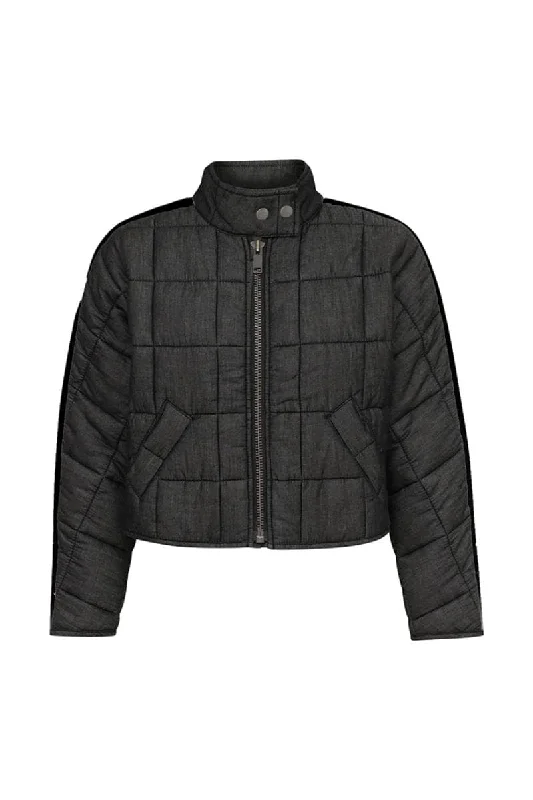 CAROLINE DOYERS ST CROPPED DENIM JACKET Tiered Jacket Buttoned Jacket Zippered Jacket CAROLINE DOYERS ST CROPPED DENIM JACKET Tiered Jacket Buttoned Jacket Zippered Jacket