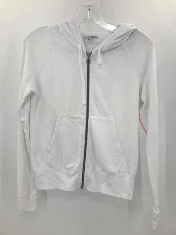 Pre-Owned James Perse White Size XS Sweater Solid Print Embellished