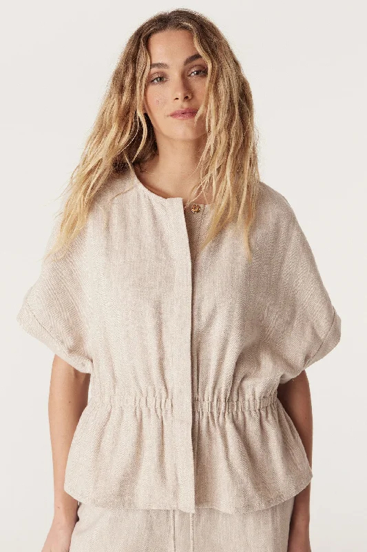 Cable - Marrakesh Linen Jacket - Natural Appliqued Jacket Beaded Jacket Sequined Jacket Cable - Marrakesh Linen Jacket - Natural Appliqued Jacket Beaded Jacket Sequined Jacket