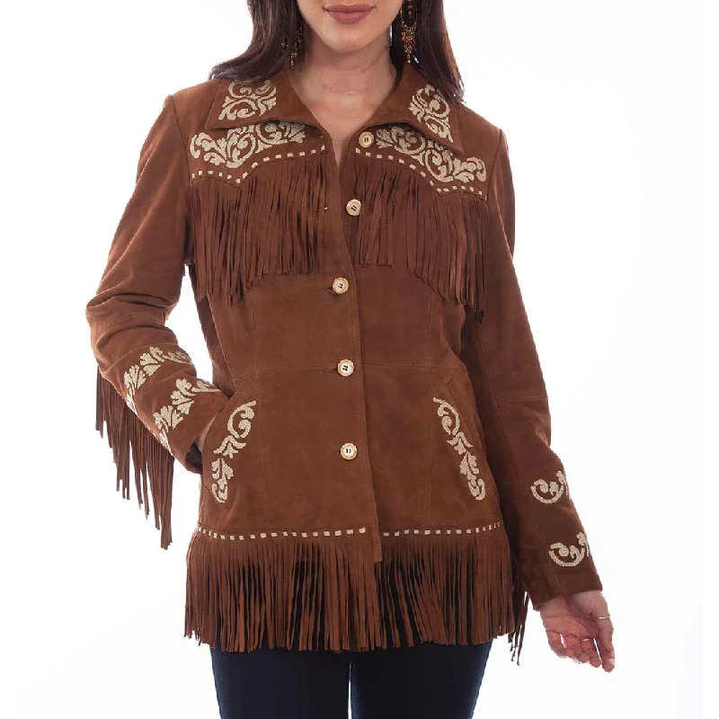 Scully Women's Fringe Embroidered Suede Jacket Collared Jacket Crew Neck Jacket Turtle Neck Jacket Scully Women's Fringe Embroidered Suede Jacket Collared Jacket Crew Neck Jacket Turtle Neck Jacket