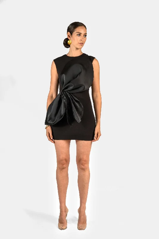 Lorey Mini Party Dress-Black Tunics Summer linen