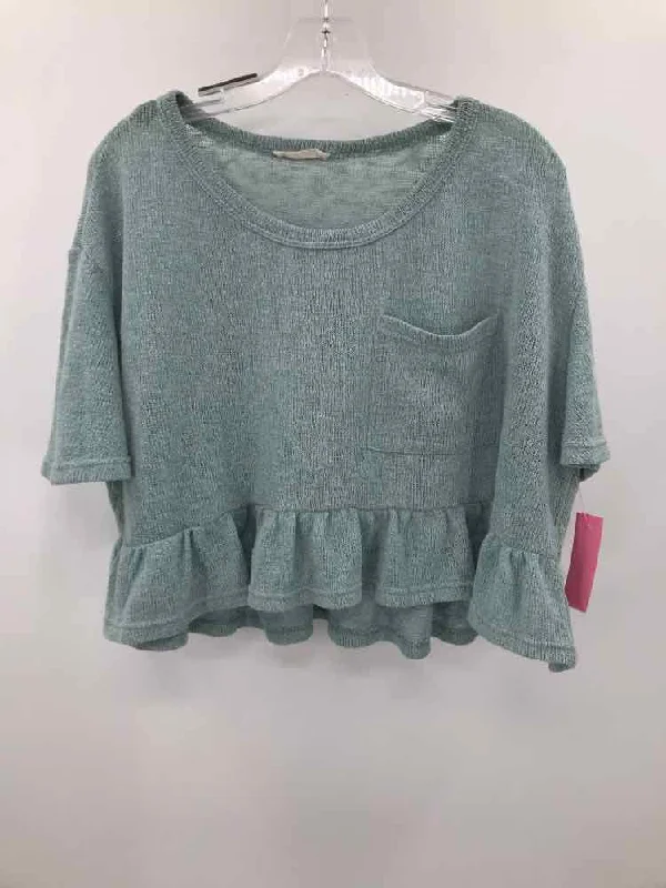 Pre-Owned Illa Illa Blue Size Medium Sweater Turtle Neck Boat Neck Asymmetrical Neck