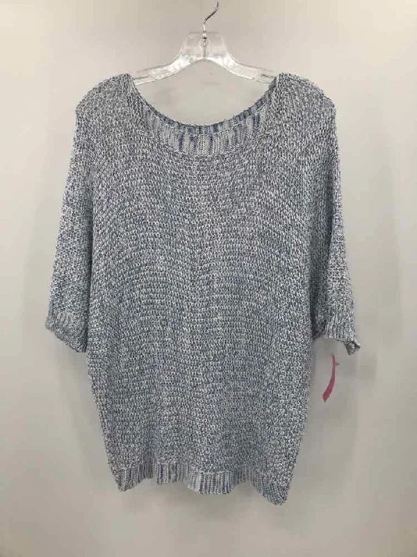 Pre-Owned Amanti Blue Size Small Sweater Herringbone Houndstooth Plaid
