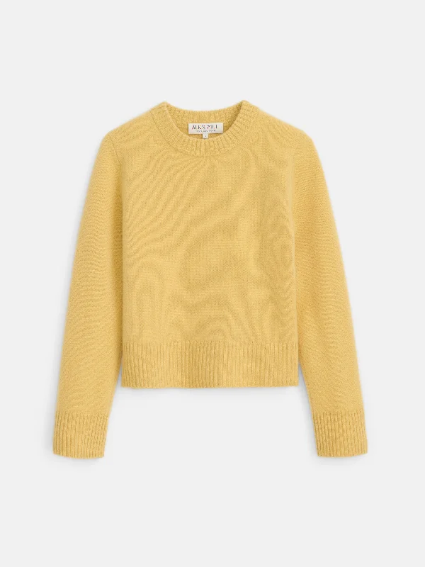 Michelle Crewneck Sweater in Cashmere Wool Fabric Cashmere Fabric Tweed Fabric
