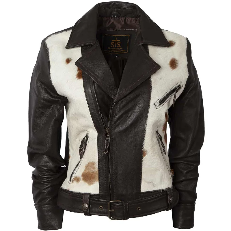 STS Ranchwear Women's Etta Cowhide Jacket Cotton Fabric Linen Fabric Terry Fabric