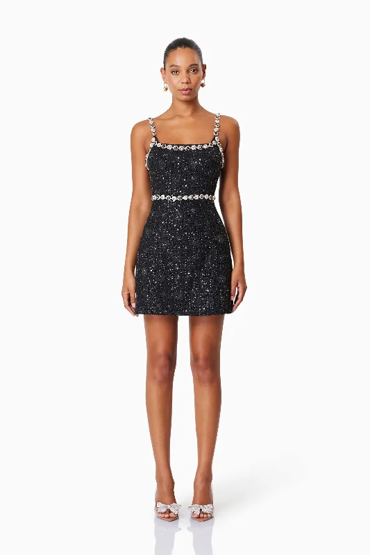 Adeline Mini Party Dress In Black Tunics Denim casual
