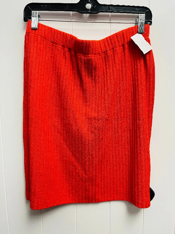 Skirt Luxury Designer By St John Collection In Orange, Size: 10 wrap skirt elegant