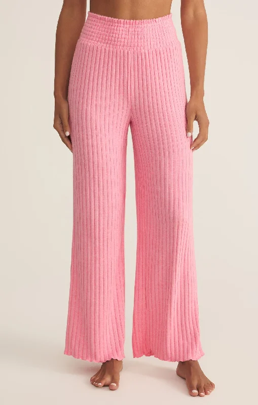 Z  Supply Dawn Smocked Rib Pant Classic Bootcut Trousers
