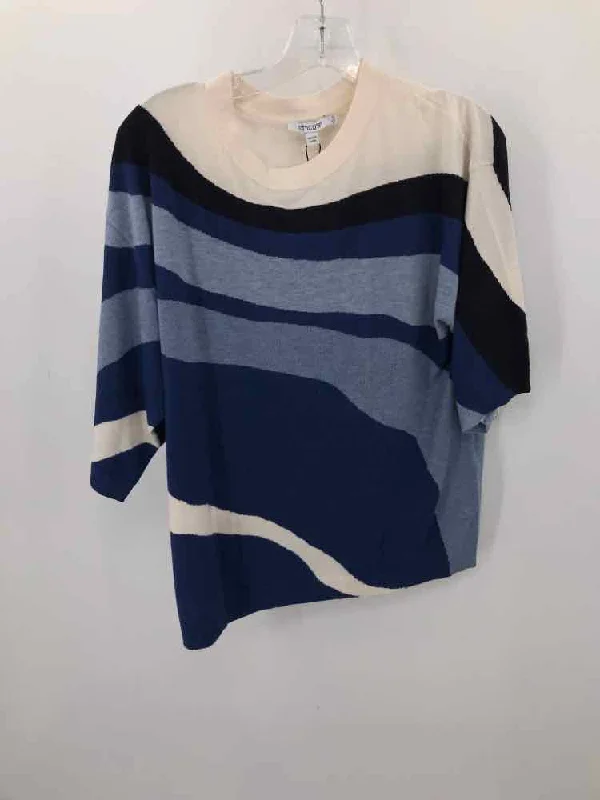 Pre-Owned Chico's Blue Size Small Sweater Mesh Sweater Canvas Denim