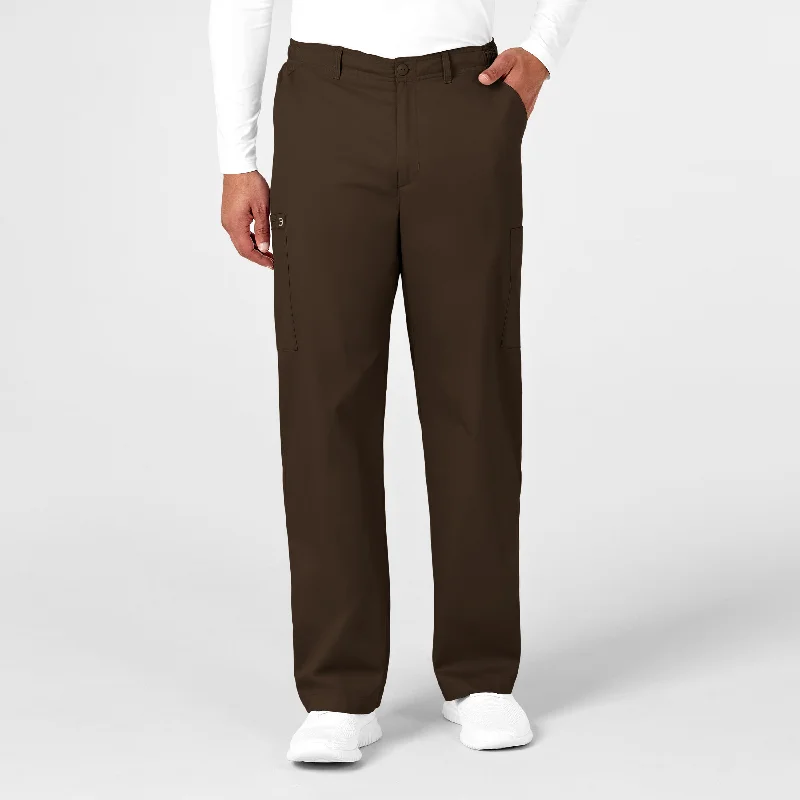 WonderWORK Men's Cargo Scrub Pant - Chocolate Classic Straight-Leg Pants