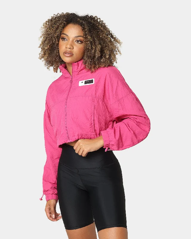 Sik Silk Women's Cropped Ruched Jacket Pink Belted Jacket Elasticated Jacket Padded Jacket