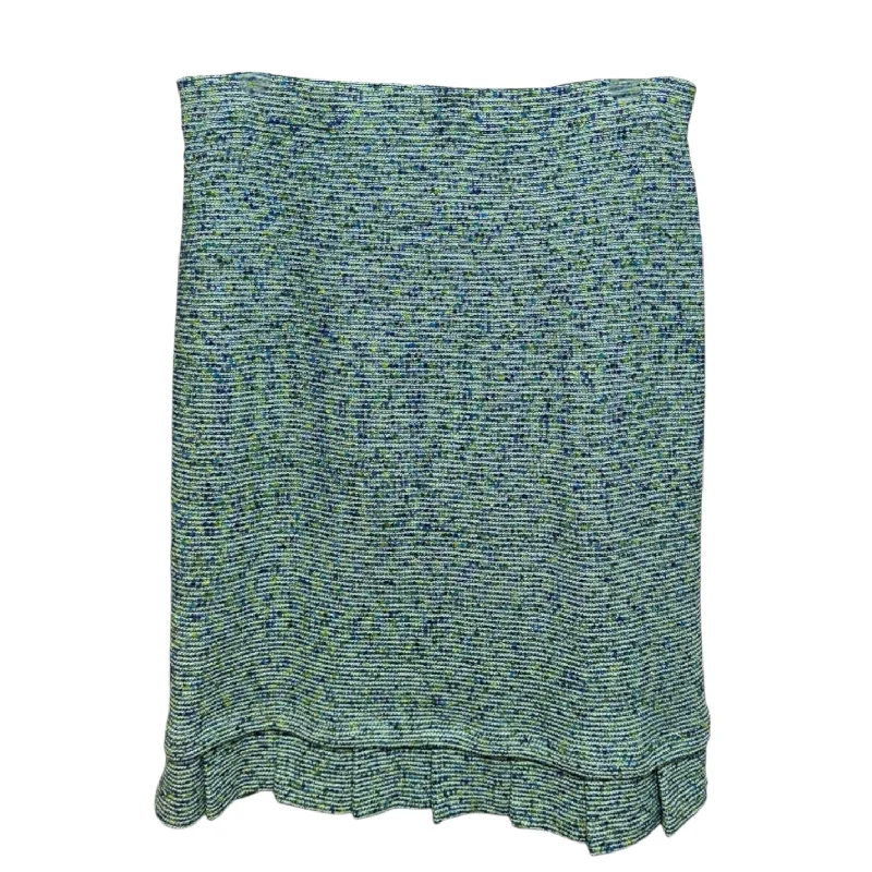 Skirt Luxury Designer By St John Collection In Blue & Green, Size: 6 lace skirt intricate