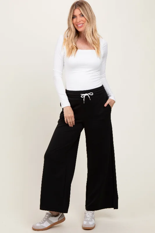 Black Drawstring Lounge Pants Classic Flared Pants